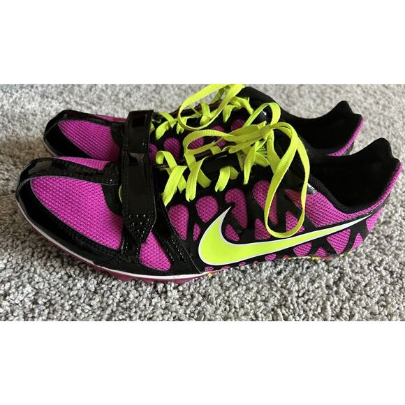 NIKE ZOOM RIVAL S Fuchsia & Lime Athletic Running Cleats Womens Shoes Sz 9.5 - Picture 2 of 11